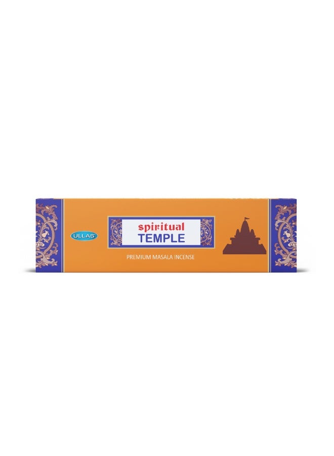 Ullas Spiritual Temple Agarbathi Premium Masala Incense Sticks with Woody Fragrance (80 Sticks) With Stick Holder - Image 1